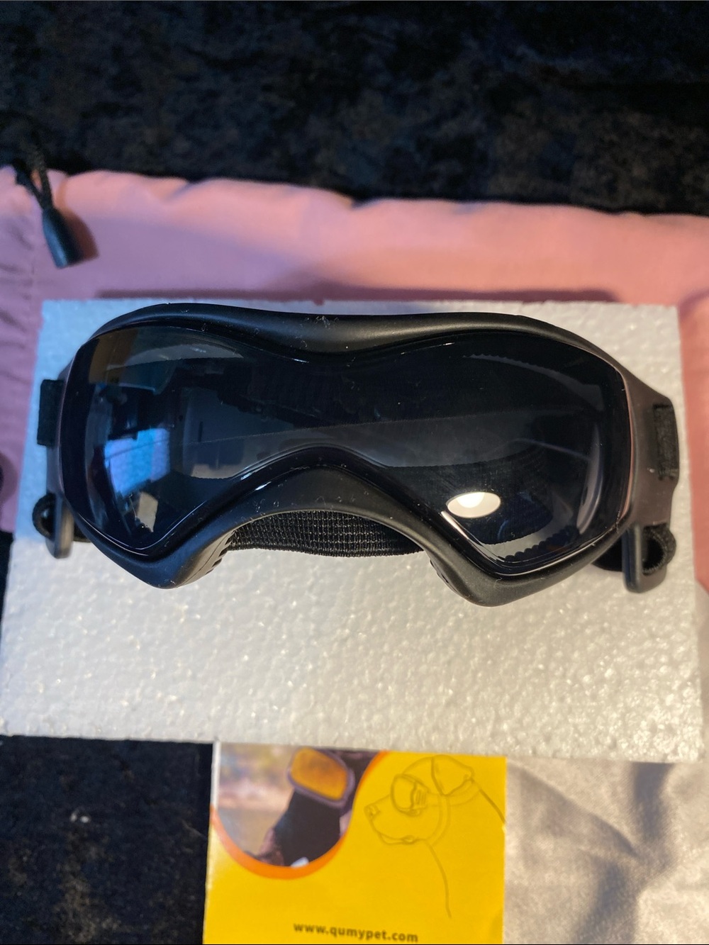Black Protective Dog Goggles with Smoke Lens